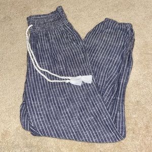 NWT Blue and White Striped Aerie Joggers